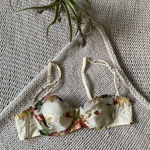 Floral Cream Bra